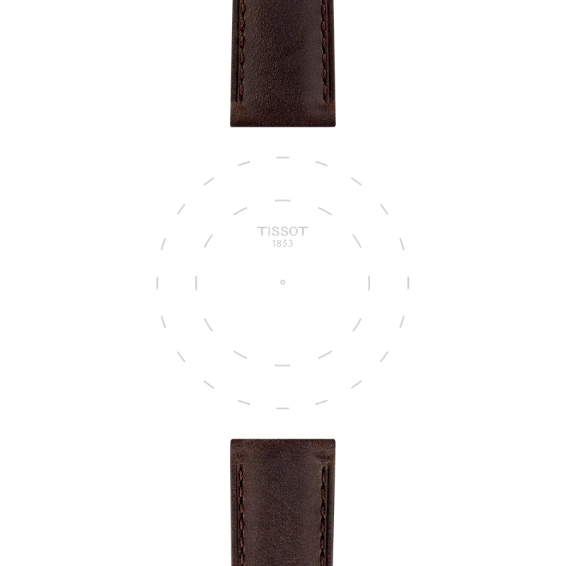 Focus on the lugs of Tissot Official Brown Leather Strap 20 mm