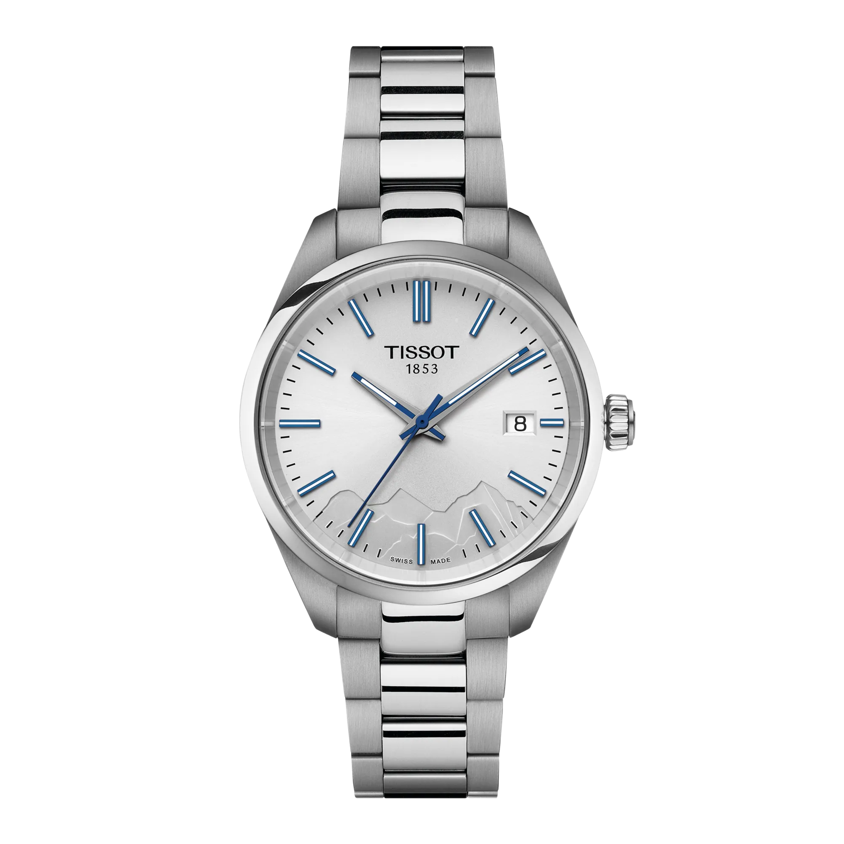 Front view of the watch Tissot PR 100 Jungfraubahn Quartz 34mm