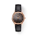 Front view of the watch Tissot Excellence Lady 18K Gold with shadow