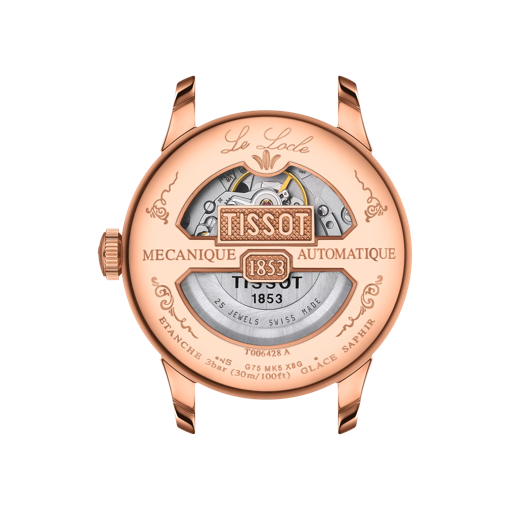 Vue arrière du boîtier de la montre Tissot Le Locle Automatique Petite Seconde