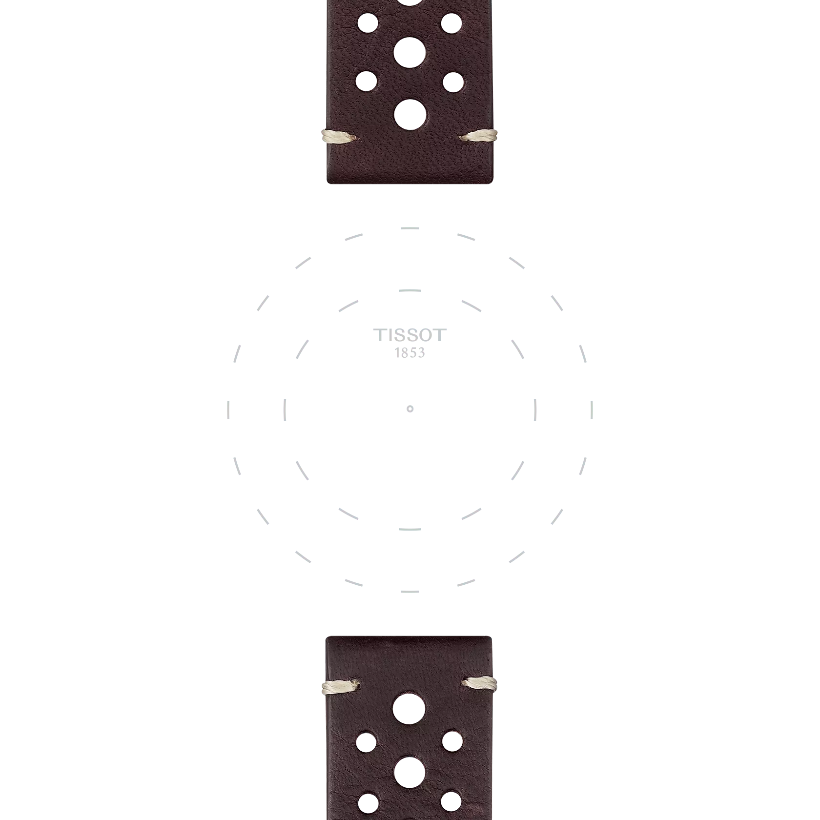 Focus on the lugs of Tissot Official Brown Leather Strap Lugs 22 mm