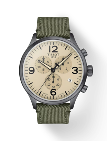 Vue de face de la montre Tissot Chrono XL avec ombre