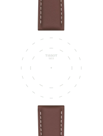 Focus on the lugs of Tissot Official Brown Leather Strap Lugs 21 mm