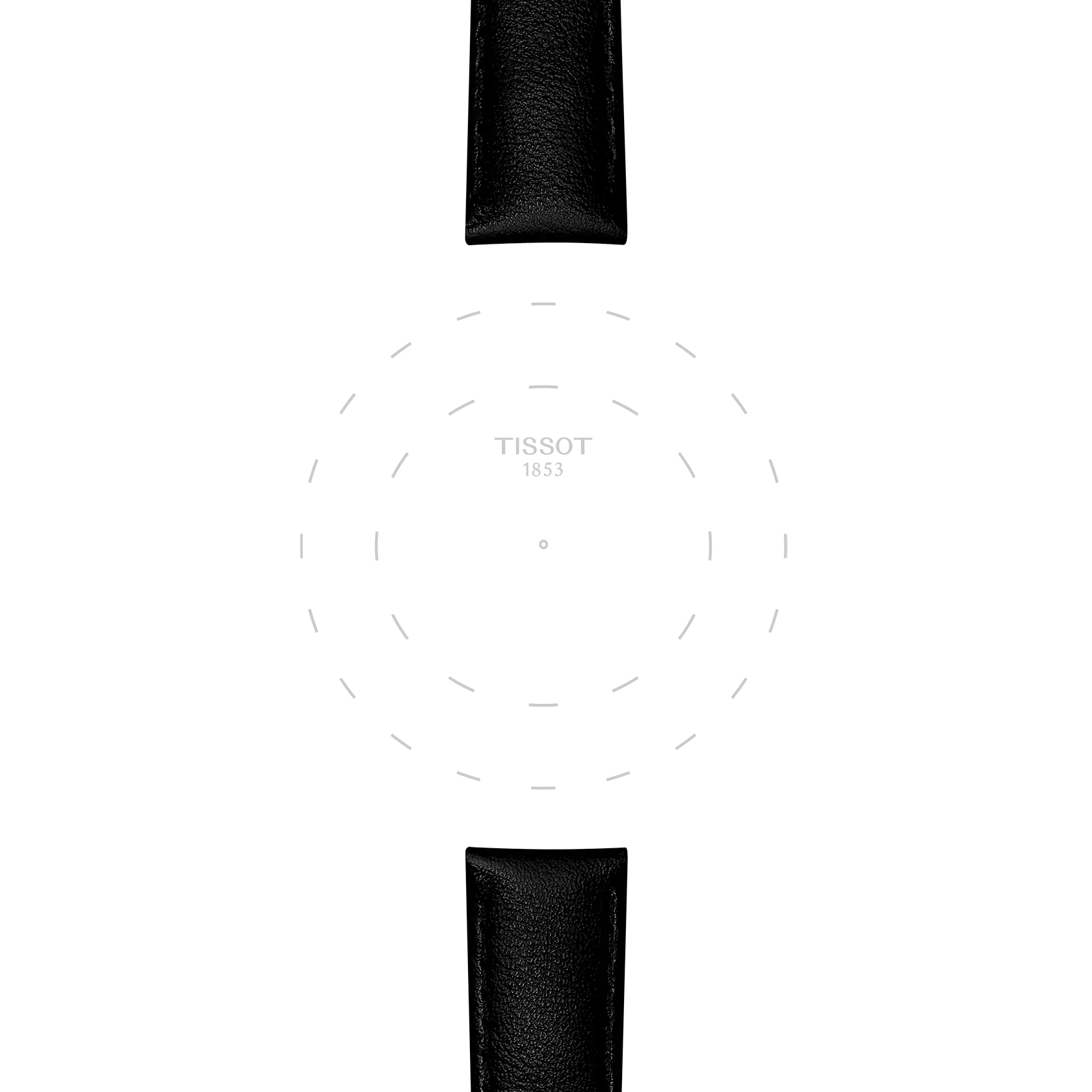 TISSOT オフィシャル ブラック ヴィーガン ストラップ ラグ 16MMのラグのフォーカス