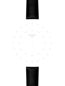 Focus on the lugs of Tissot Official Black Synthetic Strap Lugs 16 mm