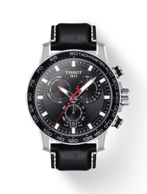 Front view of the watch Tissot Supersport Chrono with shadow