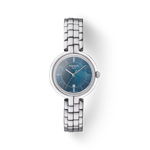 Vue de face de la montre Tissot Flamingo avec ombre