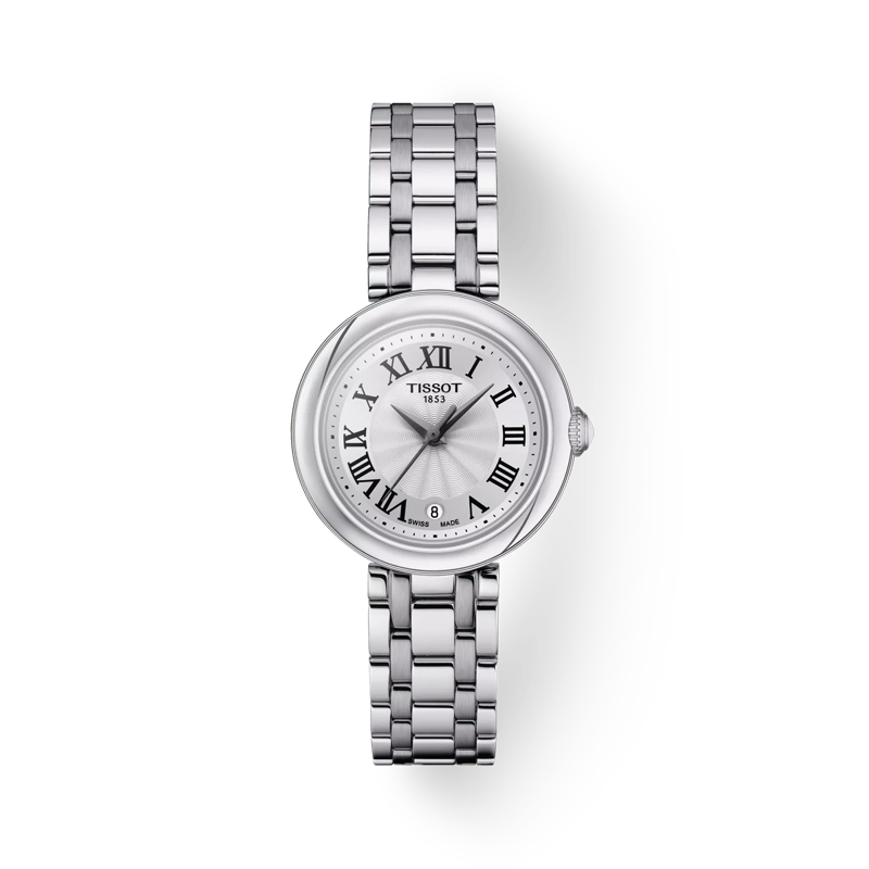 Vista frontal del reloj Tissot Bellissima small lady con sombra