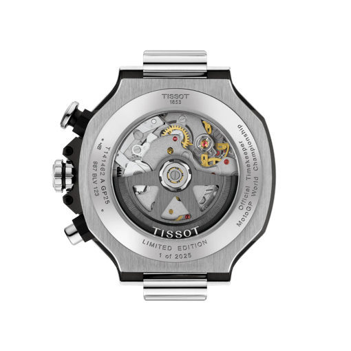 Back view of the watch case Tissot T-Race MotoGP Automatic Chronograph (2025)
