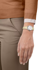 Simulation of the watch Tissot Classic Dream Lady on a wrist