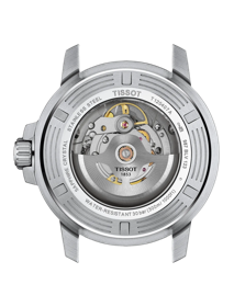 Rückansicht des Gehäuses der Uhr Tissot Seastar 1000 Powermatic 80