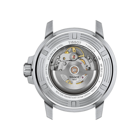 Back view of the watch case Tissot Seastar 1000 Powermatic 80
