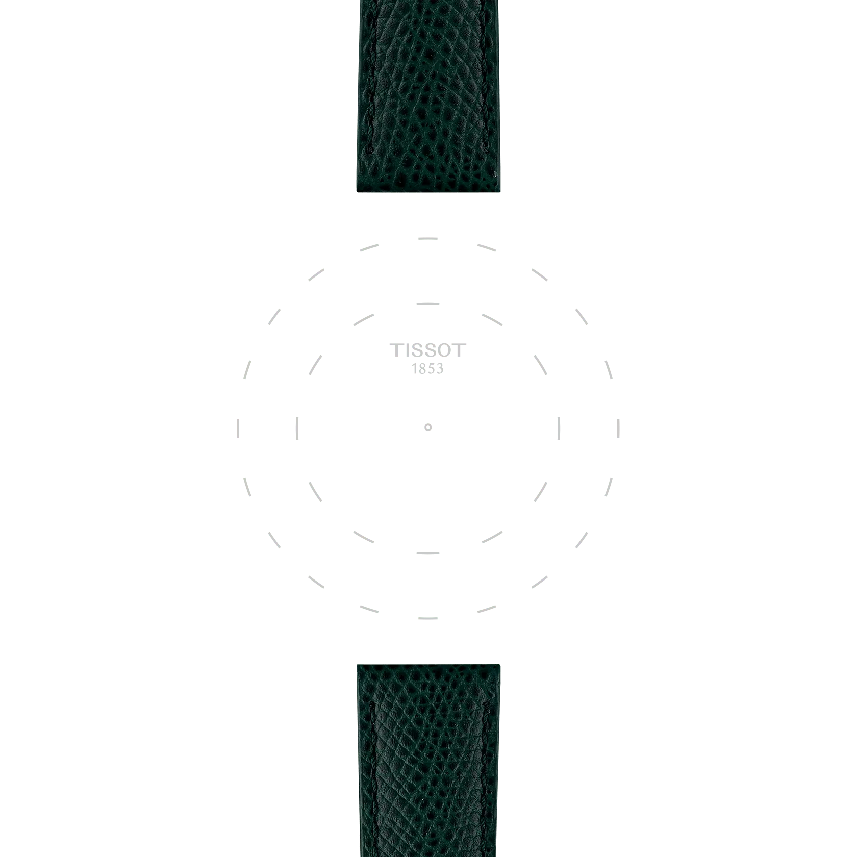 Focus on the lugs of Tissot Official Green Leather Strap Lugs 18 mm