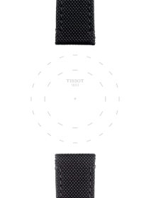 Focus on the lugs of Tissot Official Black Fabric Strap Lugs 21 mm