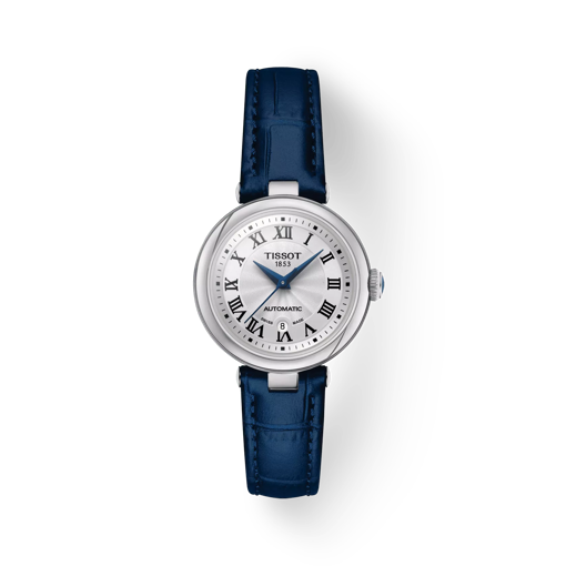 Front view of the watch Tissot Bellissima automatic with shadow