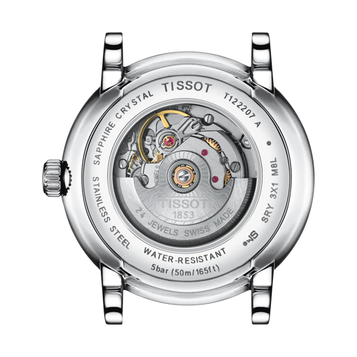 Back view of the watch case Tissot Carson Premium Automatic Lady