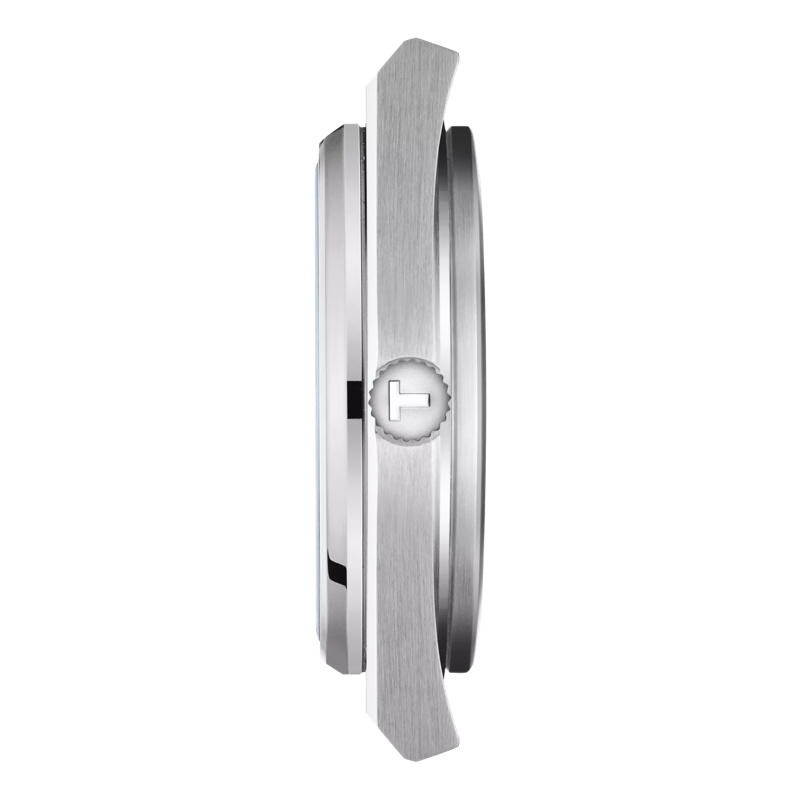Seitenansicht des Gehäuses der Uhr Tissot PRX Powermatic 80 40mm