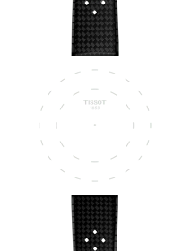 Focus on the lugs of Czarny gumowy pasek Tissot 20mm