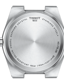 Back view of the watch case Tissot PRX Quartz 35mm