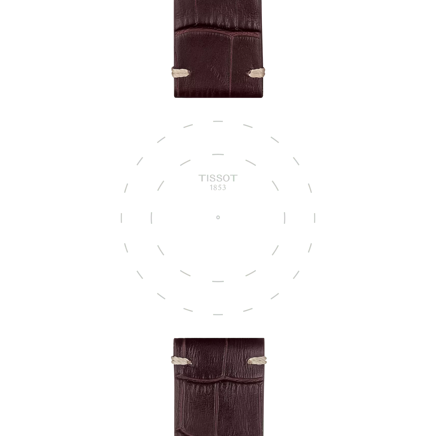 Focus on the lugs of Tissot Official Brown Leather Strap Lugs 22 mm