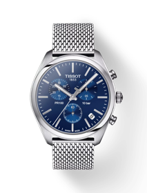 Front view of the watch Tissot PR 100 Chronograph with shadow