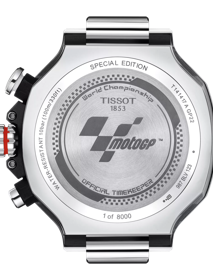 Back view of the watch case Tissot T-Race MotoGP Chronograph 2022 Limited Edition