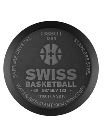 Back view of the watch case Tissot Chrono XL Swiss Basketball