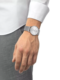 Simulation of the watch Tissot Everytime 40mm on a wrist