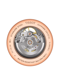 Back view of the watch case Tissot Tradition Powermatic 80 Open Heart