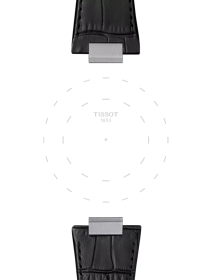 Focus on the lugs of Tissot Official Black PRX 42mm leather strap