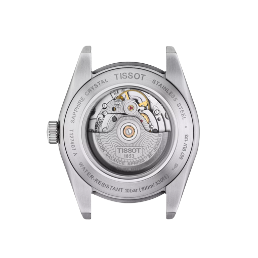 Back view of the watch case Tissot Gentleman Powermatic 80 Silicium