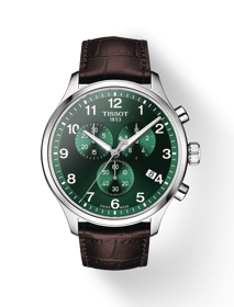 Front view of the watch Tissot Chrono XL Classic with shadow