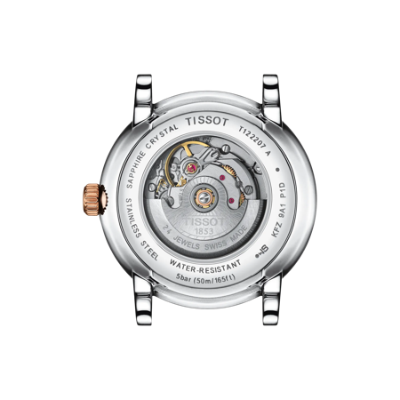 Back view of the watch case Tissot Carson Premium Automatic Lady