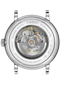 Back view of the watch case Tissot Carson Premium Powermatic 80