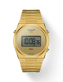 Front view of the watch Tissot PRX Digital with shadow