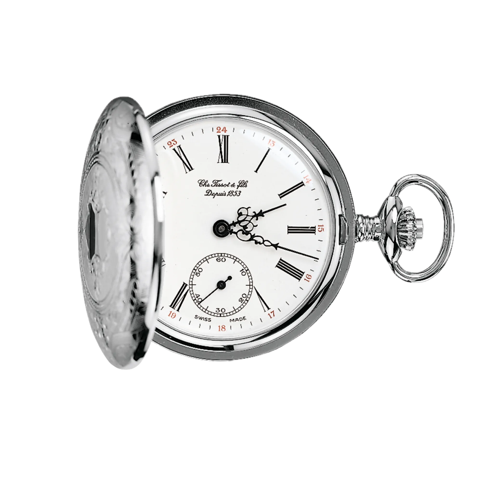 Vista frontal del reloj Tissot Savonnette Mechanical