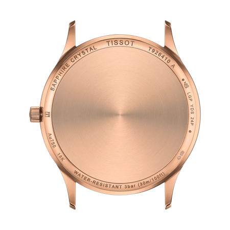 Back view of the watch case Tissot Excellence 18K Gold