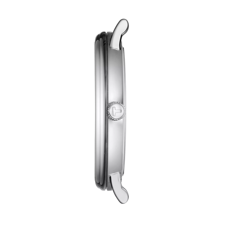 Profile view of the watch case Tissot Carson Premium Gent Moonphase