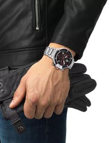 Simulation of the watch Tissot T-Race MotoGP Chronograph 2022 Limited Edition on a wrist