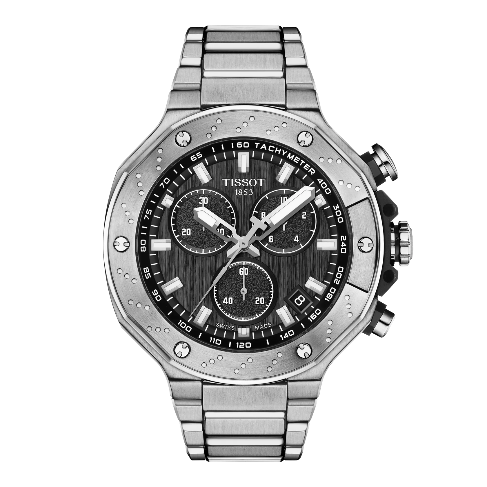 Front view of the watch Tissot T-Race Chronograph