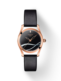 Vue de face de la montre Tissot T-Wave avec ombre
