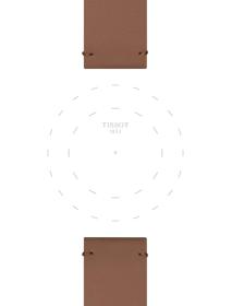 Focus on the lugs of Tissot Official Light Brown Synthetic Strap 22 mm