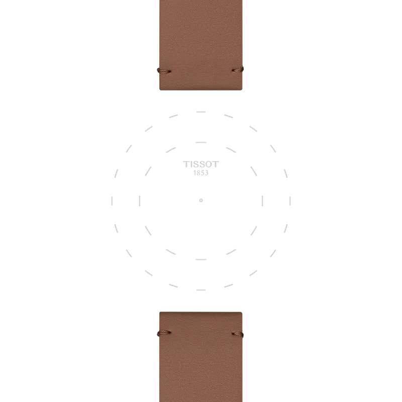 Focus on the lugs of Tissot Official Light Brown Synthetic Strap Lugs 22 mm