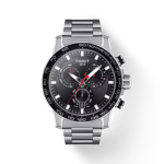 Front view of the watch Tissot Supersport Chrono with shadow