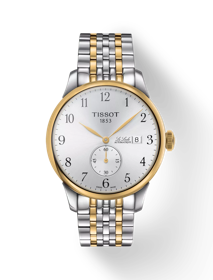 Front view of the watch Tissot Le Locle Automatique Petite Seconde with shadow