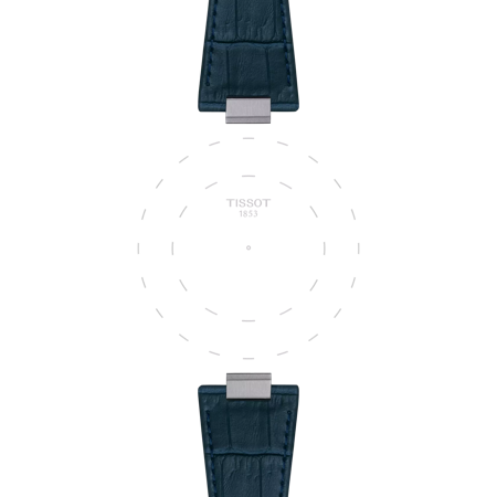 Focus on the lugs of Tissot Official Dark Blue PRX 40mm Leather Strap With Steel Endpiece