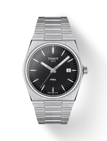 Front view of the watch Tissot PRX 40mm with shadow