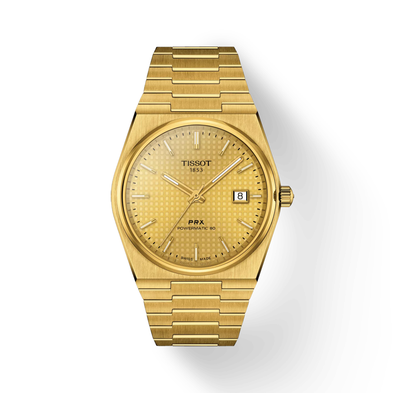Tissot PRX ピーアールエックス パワーマティック80 の正面図・影あり