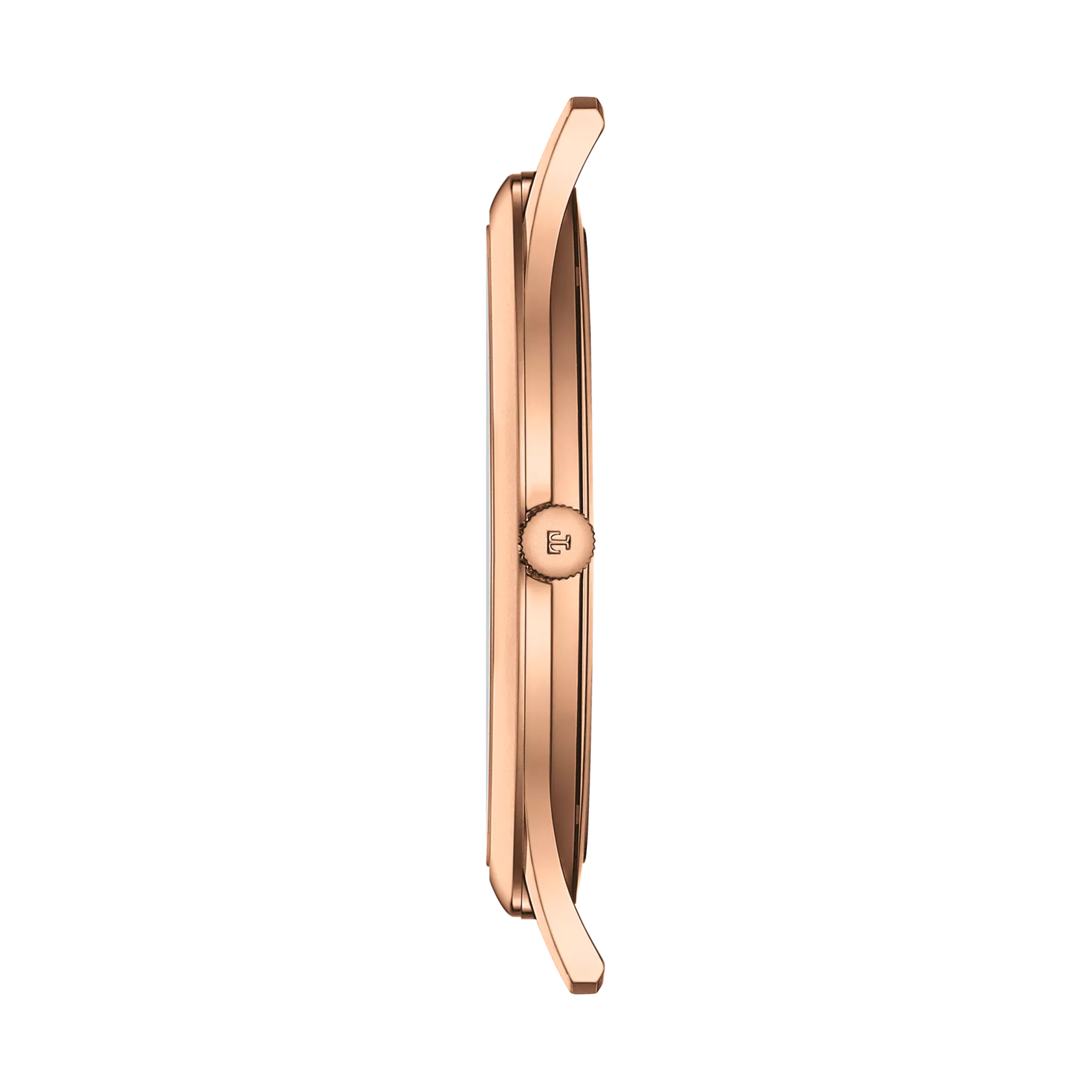 Profile view of the watch case Tissot Excellence 18K Gold