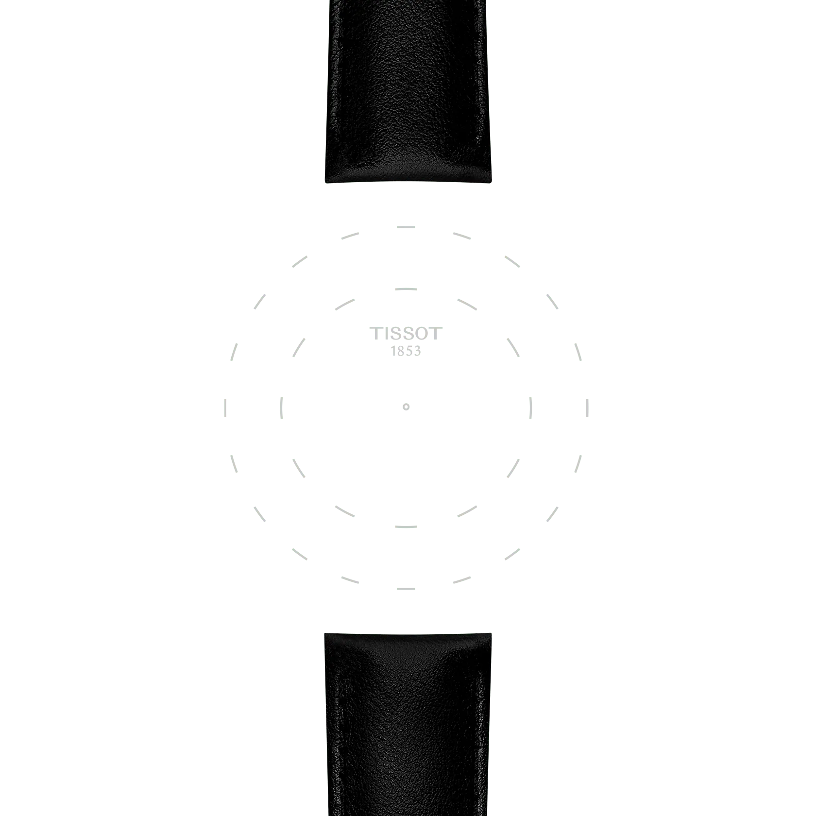 Focus on the lugs of Tissot Μαύρο Συνθετικό Vegan Λουράκι με Κούμπωμα 22 mm